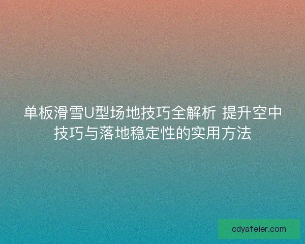 单板滑雪U型场地技巧全解析 提升空中技巧与落地稳定性的实用方法